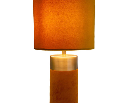Tafellamp "bordo" 32 cm hoog gemaakt van metaal en velours in goud en bruin, met E14 -versie, lamp voor eetkamer, woonkamer, gang of kantoor