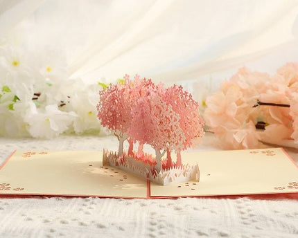 3D-kaart-kersenbloesem romantische liefdeskaart