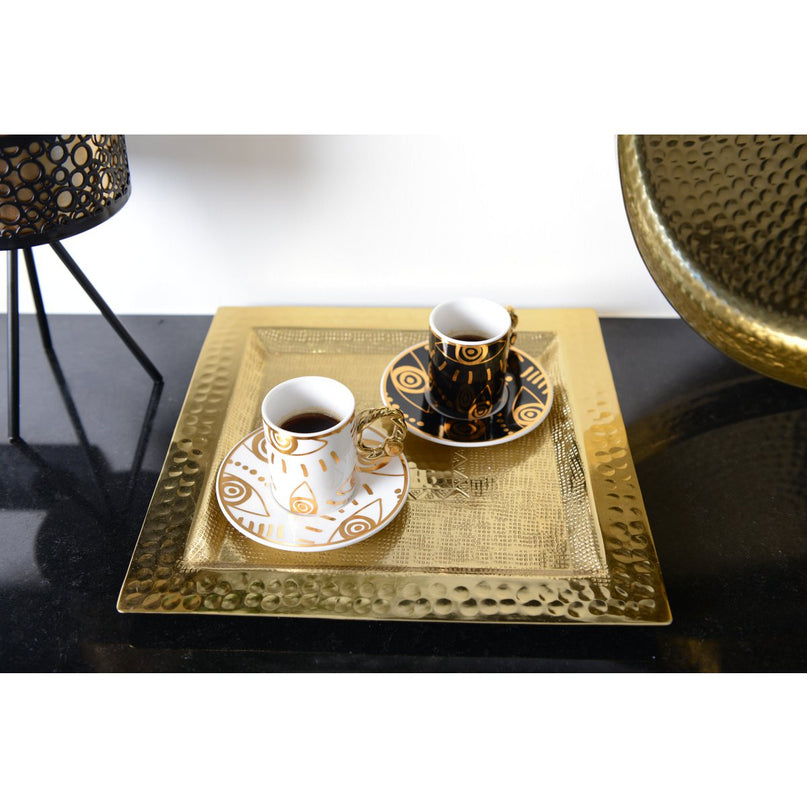 Gouden vierkante lade 28 cm