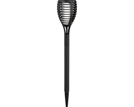 3 Set LED Earth Spit "Torch" 58 cm gemaakt van grijs plastic, met geïntegreerd LED, zonnelampje voor buiten