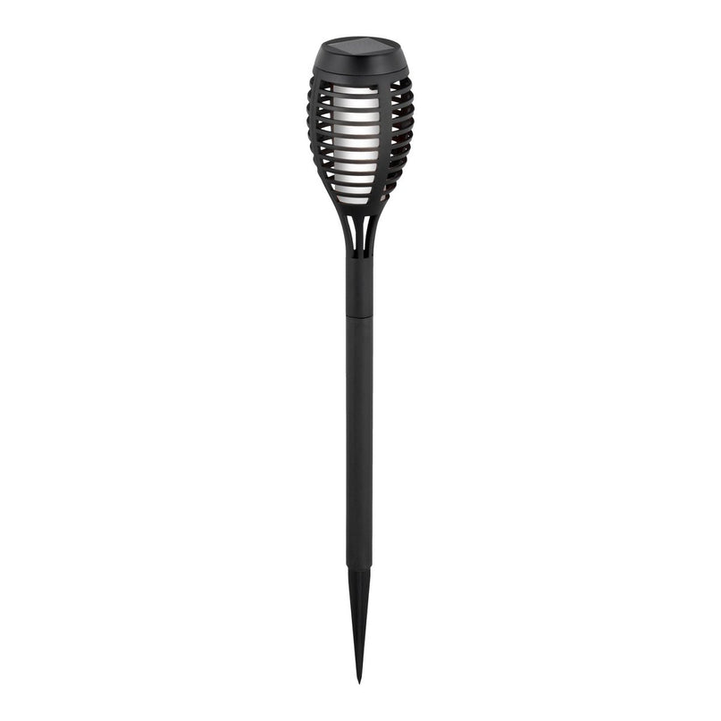 3 Set LED Earth Spit "Torch" 58 cm gemaakt van grijs plastic, met geïntegreerd LED, zonnelampje voor buiten