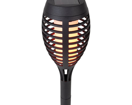 3 Set LED Earth Spit "Torch" 58 cm gemaakt van grijs plastic, met geïntegreerd LED, zonnelampje voor buiten