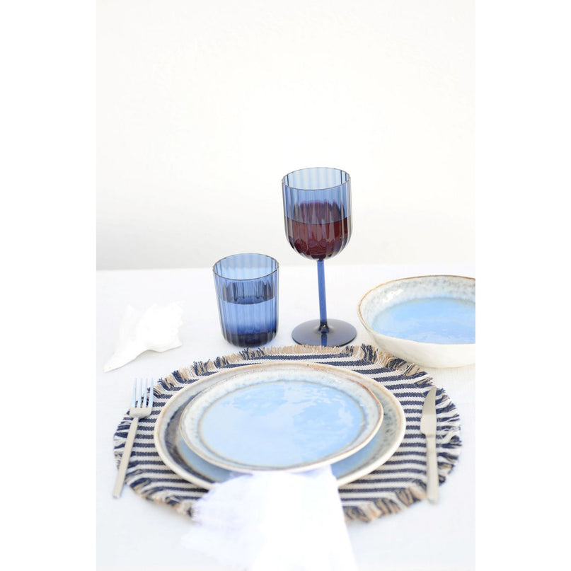 Blue Porselein Dessert Plate 21.5x21.5x1.4cm