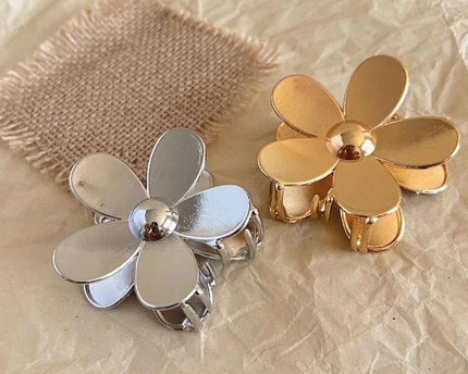Levendige bloem klauw metalen haar clips-goud n zilver