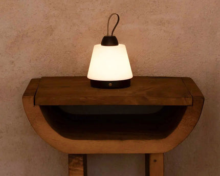 Liv donkerbruine oplaadbare lamp – leren band, dimbaar, 3 lichtmodi, draadloos