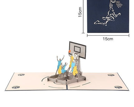 3D -kaart voor hem voor papa - basketbalontwerpkaart