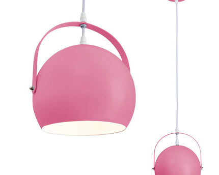 Hanger lamp "Colorado" roze Ø ca. 25 cm, metaal, E27 -aansluiting, verlichting voor woonkamer, eetkamer, kinderkamer