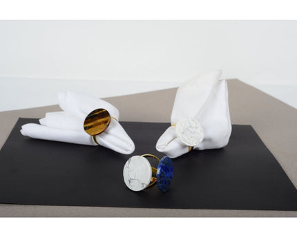Set van 4 rondes van veelkleurige stenen handdoeken