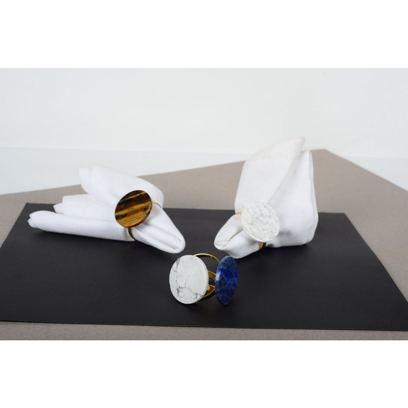 Set van 4 rondes van veelkleurige stenen handdoeken