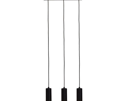 3 hanglamp "Fridu" gemaakt van metaal in Matt Black, met Gu10 -basis, 48 cm lang
