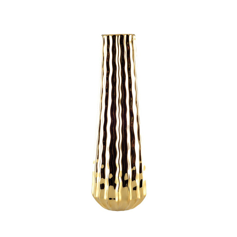 Briljante gouden vaas 10.5x10.5x35.5 cm