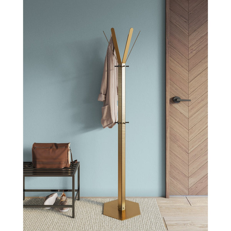 Gorillz Molto - Industrieel - Staande Kapstok - 14 Kapstokhaken - Geel