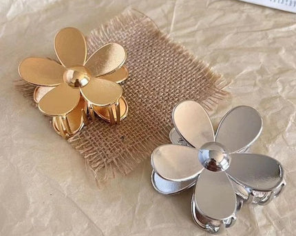 Levendige bloem klauw metalen haar clips-goud n zilver