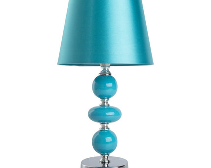 Keramische tafellamp "araga" 36 cm hoog, tafellamp gemaakt van metaal, keramiek, met tekstbladen, turquoise, met E14 -aansluiting, verlichting voor eetkamer, woonkamer, gang of kantoor