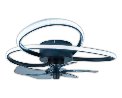 Het moderne LED -plafondlicht "Leccio" inclusief ventilator, nachtlichtfunctie, dim- en lichttemperatuurinstelling is uitgerust met stevig geïnstalleerde LED's en heeft een geschatte Øvon 58 cm.