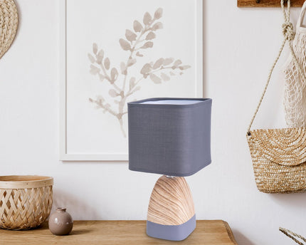 Ceramict Table Lamp "Cremona" gemaakt van keramiek in bruin/grijs met E14 -aansluiting, tafellamp voor woonkamers 31 cm hoog
