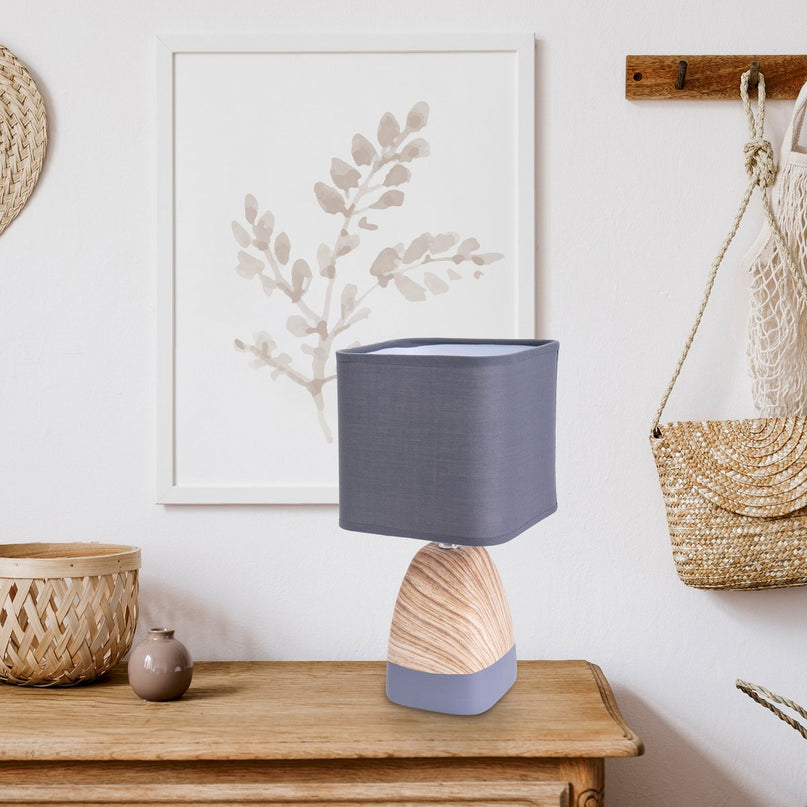 Ceramict Table Lamp "Cremona" gemaakt van keramiek in bruin/grijs met E14 -aansluiting, tafellamp voor woonkamers 31 cm hoog