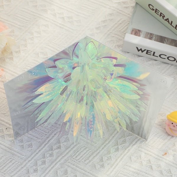 3D-kaartsparkling bloem en verjaardagstaartontwerp