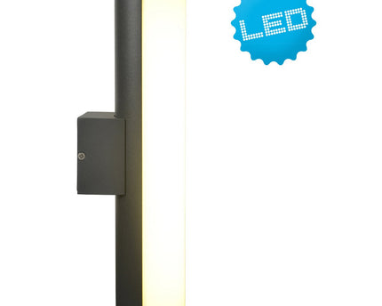 LED -wandlampen "Flair", 30 cm gemaakt van grijs metaal en plastic, met geïntegreerde LED