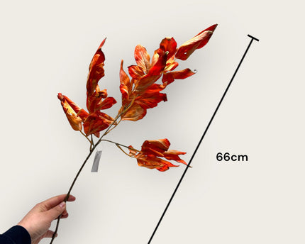 Herfstserie Yellow Bladeren | Zijden kunstbloem | Lengte 66cm  1pcs