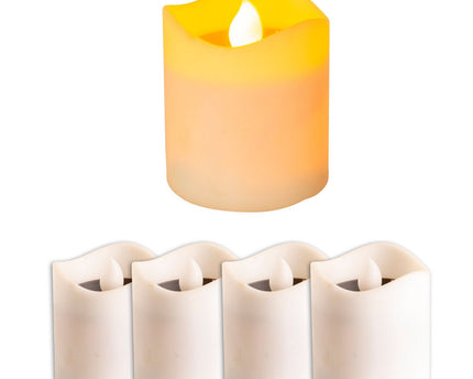 4 Set LED -zonnekaarsen voor buiten, gemaakt van plastic in het wit, met geïntegreerde LED's