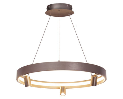 LED -hanglamp "" Tristan ", moderne metalen slinger lamp en plastic in stalen blanco, de LED's zijn stevig geïnstalleerd. Met ongeveer 58 cm Øthie, ideale verlichting voor woonkamer, eetkamer of keuken.