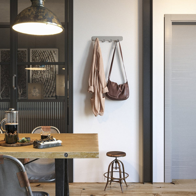 Gorillz Rounded Four Industriële Wandkapstok 4 Kapstok haken - Grijs