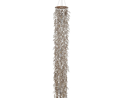 Hanger lamp "kokosnoot" 180 cm hoog, gemaakt van hout- en kokosnootschalen, beige/bruin, E27 -aansluiting, verlichting voor woonkamer, eetkamer of wintertuin.