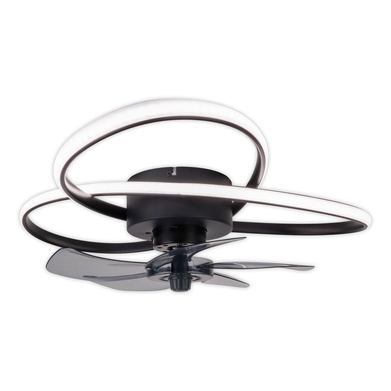 Modern LED -plafondlicht "Riccio" inclusief ventilator, nachtlichtfunctie, dim- en lichttemperatuurinstelling is uitgerust met stevig geïnstalleerde LED's en heeft een geschatte Øvon 58 cm.