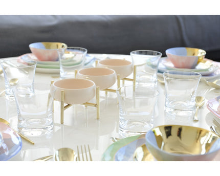 Schotel 3 Beige en Golden Aperitif Compartimenten