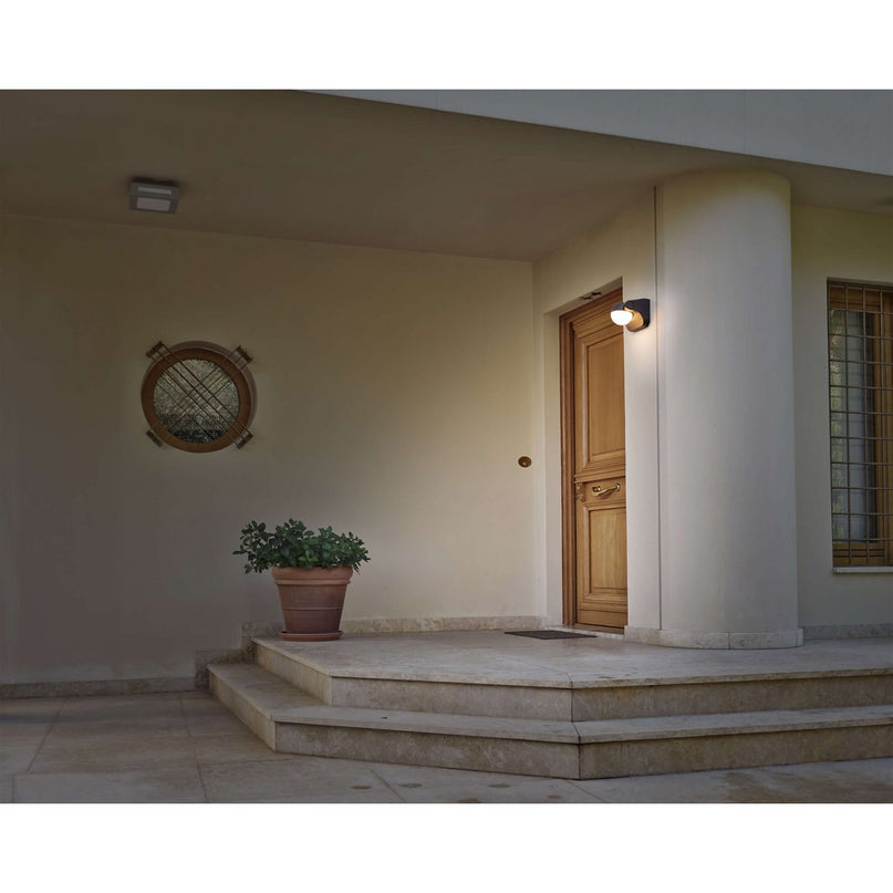 LED -wandlamp "Pallas", gemaakt van metaal en plastic in antraciet, met geïntegreerde LED