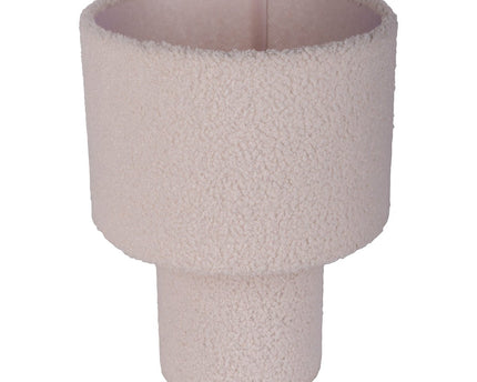 Tabellamp "Fluffy" met tekstbladen en voet in wit, E27, ca. 31 cm hoog