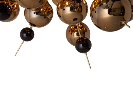 Hanger lamp "explosie" van metaal en glas, G9 -versies, hangende lamp voor eetkamer, woonkamer, gang of kantoor, Øca. 65 cm