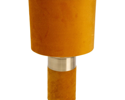Tafellamp "bordo" 32 cm hoog gemaakt van metaal en velours in goud en bruin, met E14 -versie, lamp voor eetkamer, woonkamer, gang of kantoor