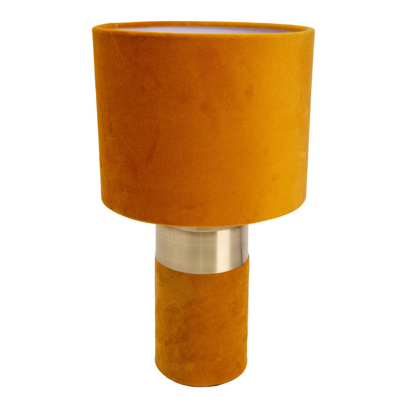 Tafellamp "bordo" 32 cm hoog gemaakt van metaal en velours in goud en bruin, met E14 -versie, lamp voor eetkamer, woonkamer, gang of kantoor