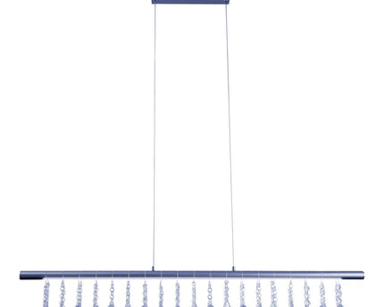 Led hanglamp "nobilis" lengte ongeveer 100 cm, gemaakt van metaal en plastic in grijs, met stevig gebouwd -in LED's, verlichting voor woonkamer, eetkamer of kantoor