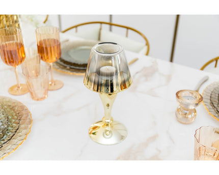 Golden Standing Candle Holder 12.5x12.15x25cm