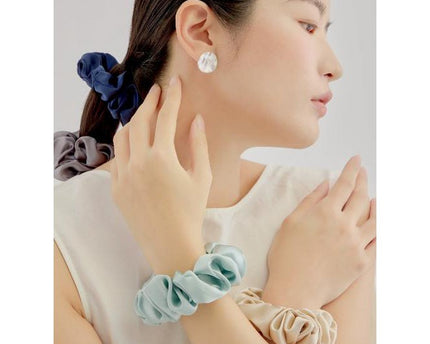 Luxe 100% zijden haarscrunchie - 6 cm breed