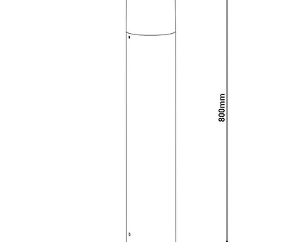 Buitenbasisbasis "Torcia" 80 cm hoog, gemaakt van metaal en plastic in zwart, E27