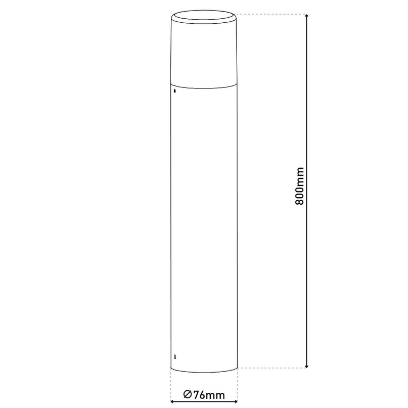 Buitenbasisbasis "Torcia" 80 cm hoog, gemaakt van metaal en plastic in zwart, E27