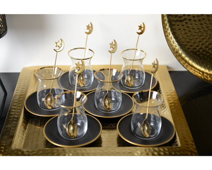 Zwarte en gouden theekopjes - veel 6