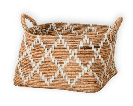 Boho wasmand – vierkante plankmand – geweven opbergmand – plantenmand – decoratieve mand gemaakt van bananenvezel GANDARIA (2 maten)
