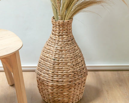 Geweven Boho Vaas DAYANA naturel gemaakt van Waterhyacint