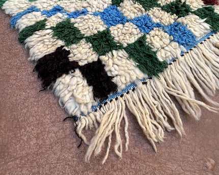 Zuiver wollen Marokkaans Berber-tapijt 76 x 182 cm
