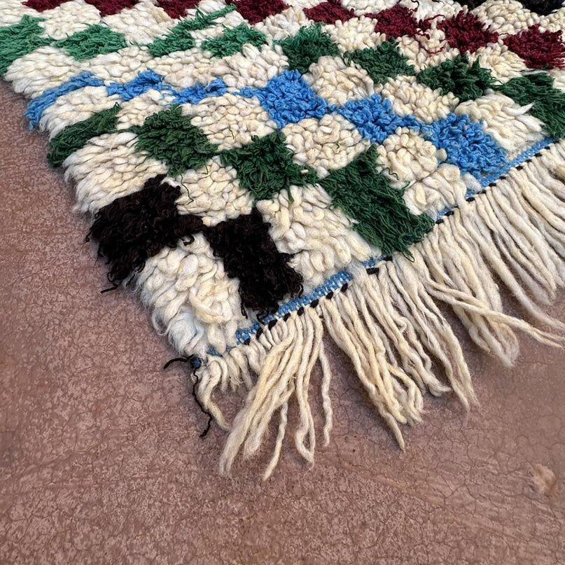 Zuiver wollen Marokkaans Berber-tapijt 76 x 182 cm