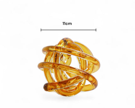Gele glasknoop (klein) Diameter: 11cm