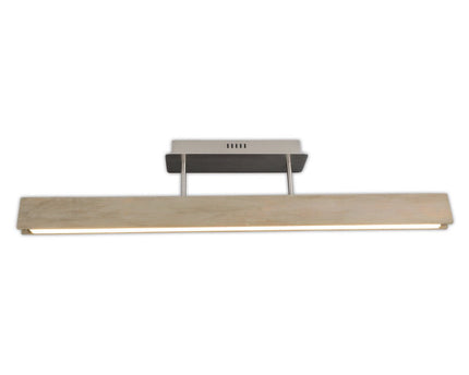 LED -plafondlicht "recht", 97,5 cm lang, gemaakt van metaal, hout, acryl en ashout, voor woonkamers en kantoor