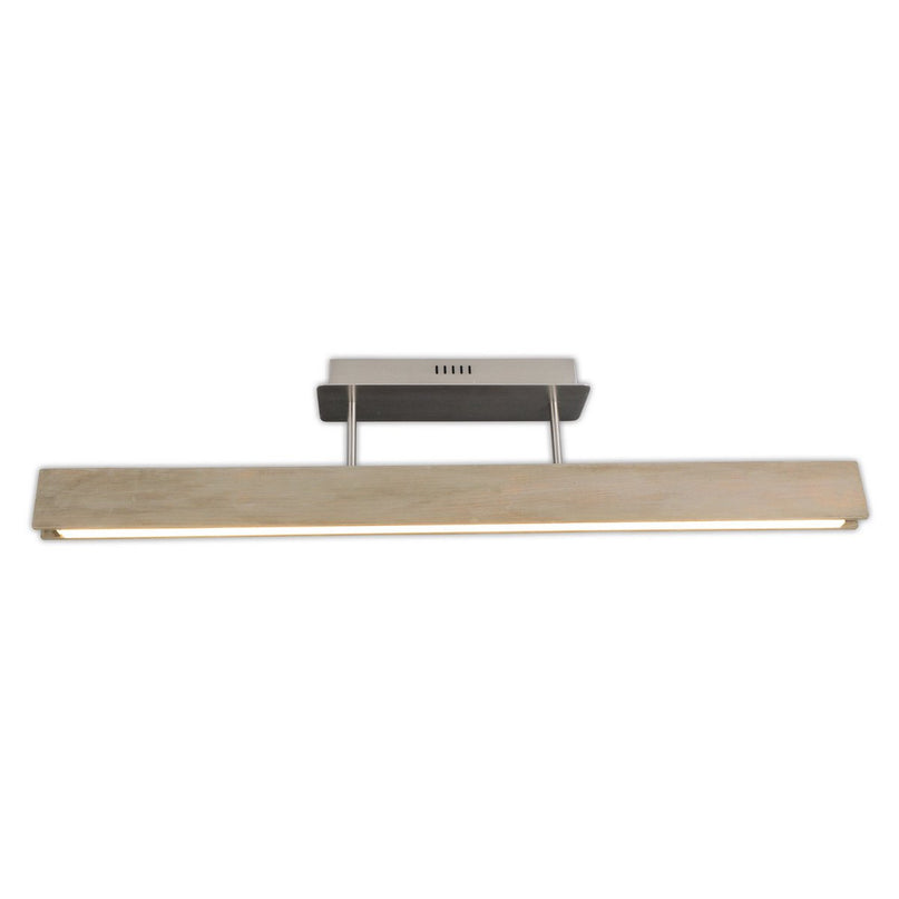LED -plafondlicht "recht", 97,5 cm lang, gemaakt van metaal, hout, acryl en ashout, voor woonkamers en kantoor