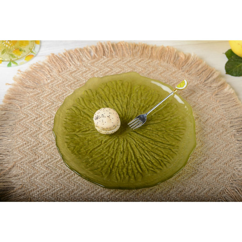 21 cm groene dessertplaat - citroen