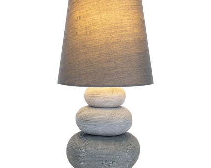 Keramische tafellamp "Stoney", keramische tafellamp in grijs, met E14 -aansluiting, tafellamp voor eetkamer, woonkamer, gang of kantoor, of als bedlamp, 31 cm hoog